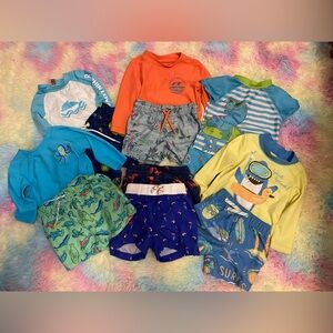 Assorted Boys Swimwear Set - Bright Orange, Blue, Green, Yellow